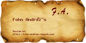 Fohn András névjegykártya